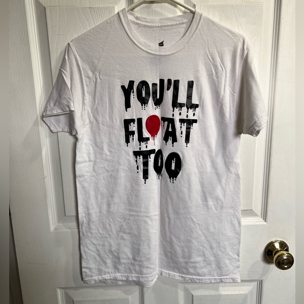 Hanes White Tee with Black and Red Graphic